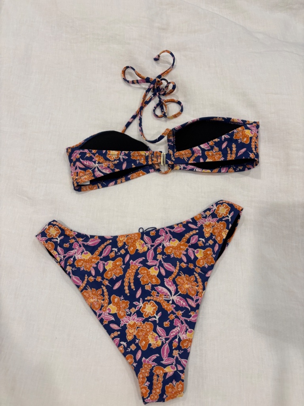 NWOT J.Crew Re-Imagined Floral Bandeau Bikini Set Size Small - Picture 3 of 3